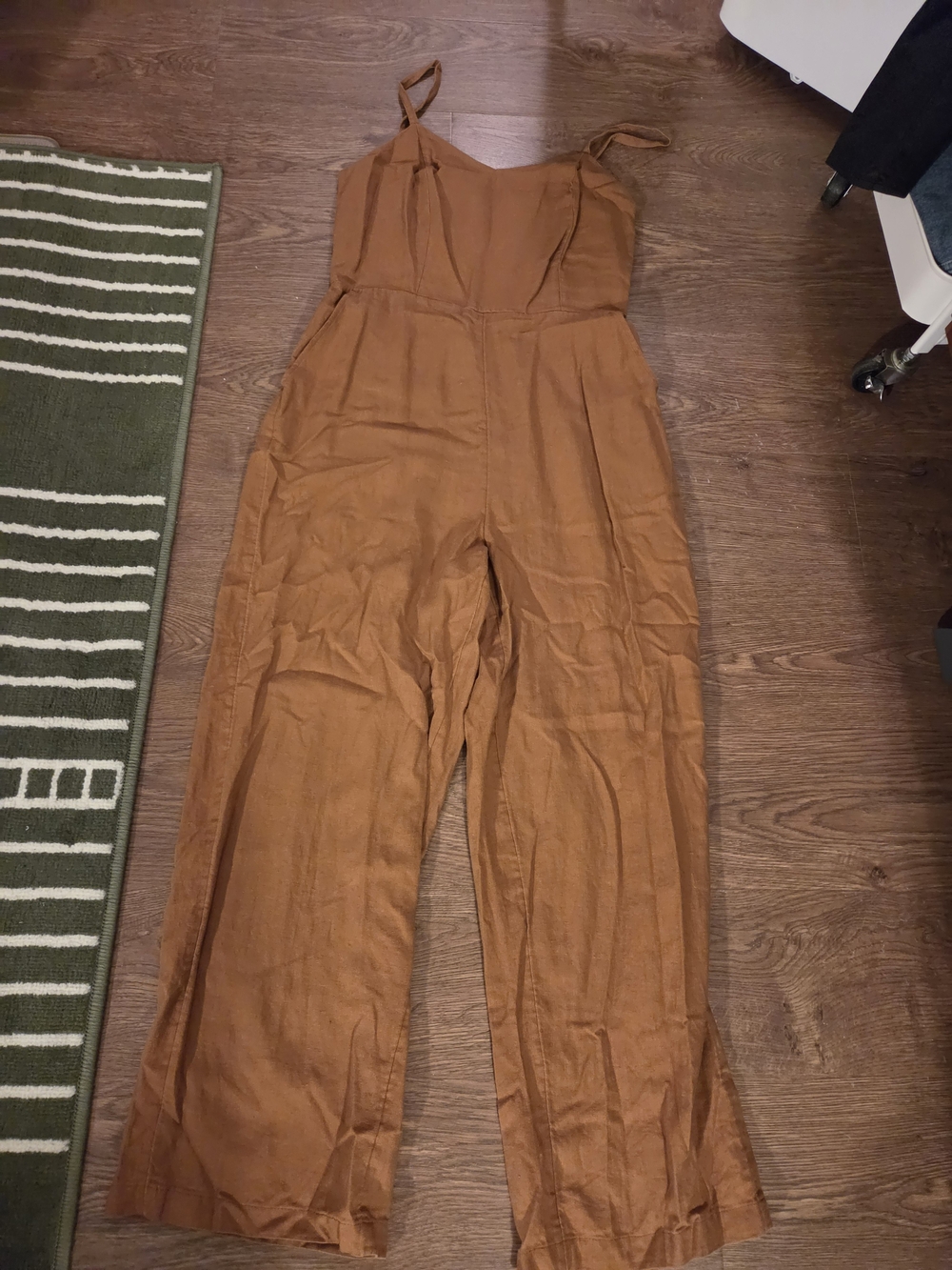 Old Navy Brown Wide-Leg Jumpsuit with Adjustable Straps, Size M-Tall